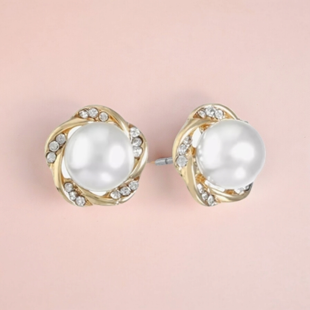 NEW! Monet  faux pearl stud earrings